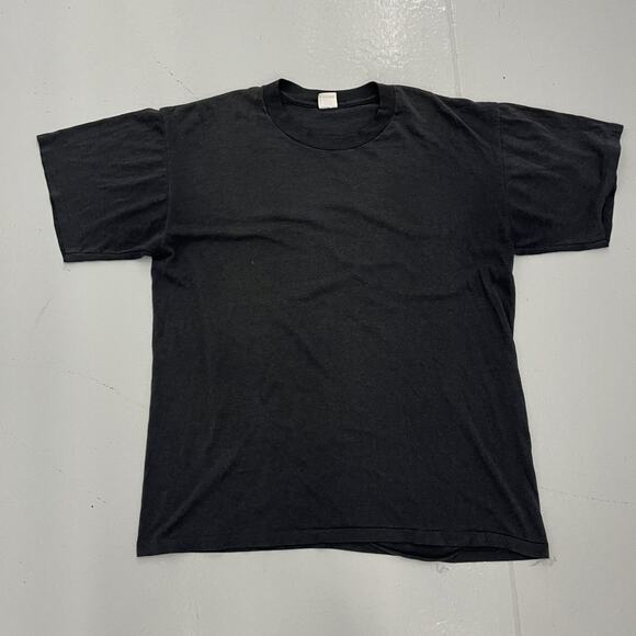 Vintage 80s Duke Black Blank Cotton/Poly T-Shirt - Picture 1 of 3
